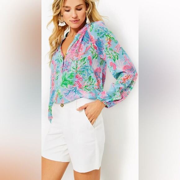 Lilly Pulitzer Pants - LILLY PULITZER CALLAHAN WHITE SHORTS SIZE‎ 10